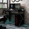 Gaming Desk with K Shape Legs Black 43.3"x23.6"x29.5"