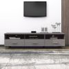 TV Stand HAMAR Light Gray 62.2"x15.7"x15.7" Solid Wood Pine