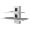Luke White Dual-Shelf Wall Floating Shelf