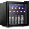 Antarctic Star 12 Bottle 48 Can Wine Cooler/Cabinet Beverage Refrigerator Mini Fridge, 1.3 cu.ft Black