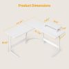 L Shaped Gaming Desk Computer Office Desk, 47 inch Corner Desk with Large Monitor Stand for Home Office Study Writing