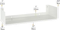 Wallniture Bali White U Shape Floating Shelves for Wall, CD DVD Storage Shelves and Metal Bookshelf Set of 6