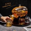 Whiskey Barrel Decanter Set - Liquor Dispenser Birthday Valentine's Day Gifts Ideas for Men Husband - 1350ML Decanter with 4