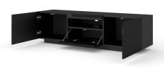 AURA 150 TV STAND / 59,06 in black matt / black gloss